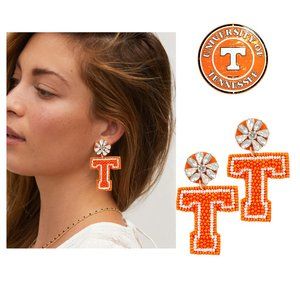 University of Tennessee VOLS Football Gameday Orange Crystal Beaded Earrings NEW